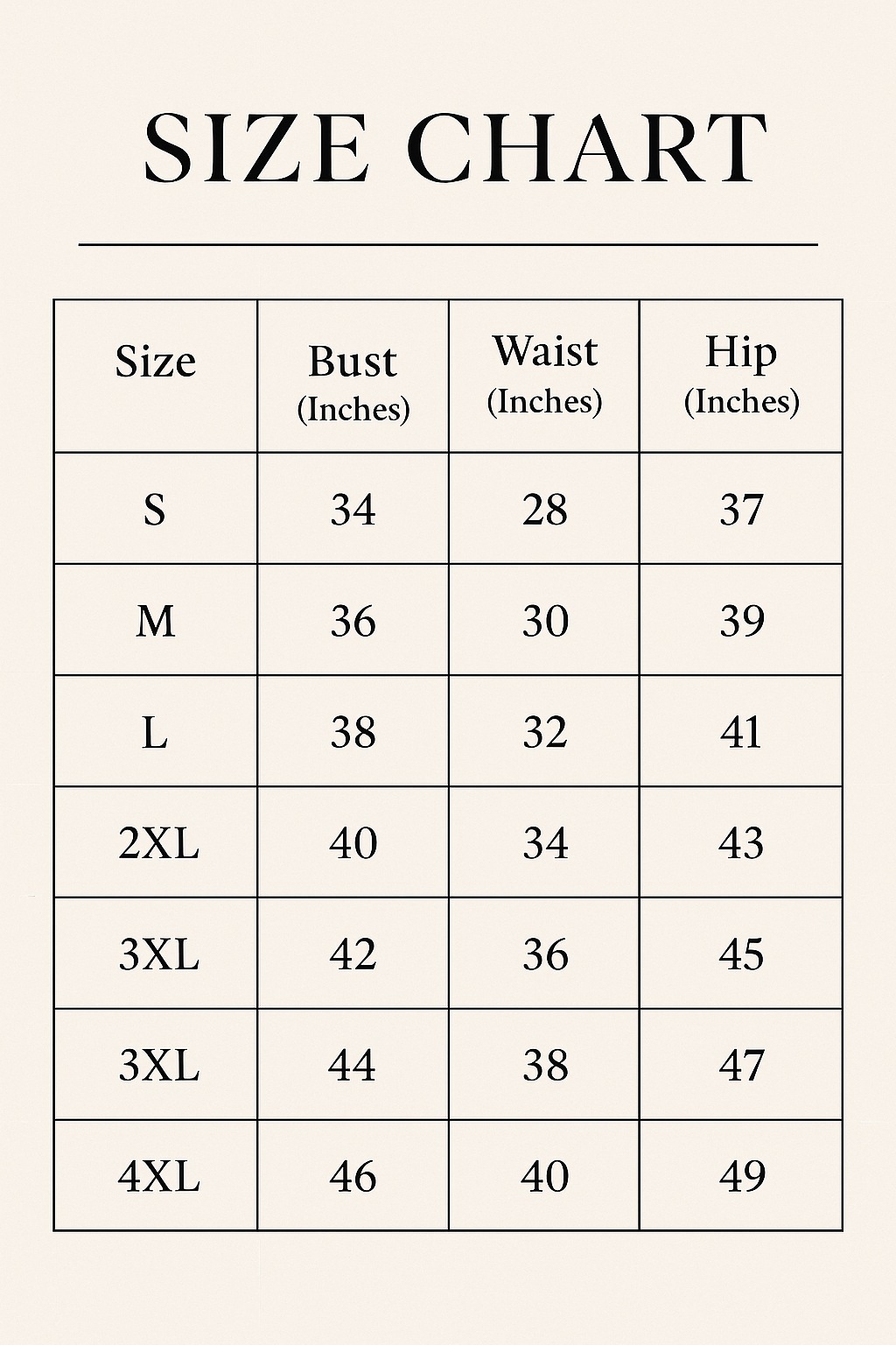 Size Chart